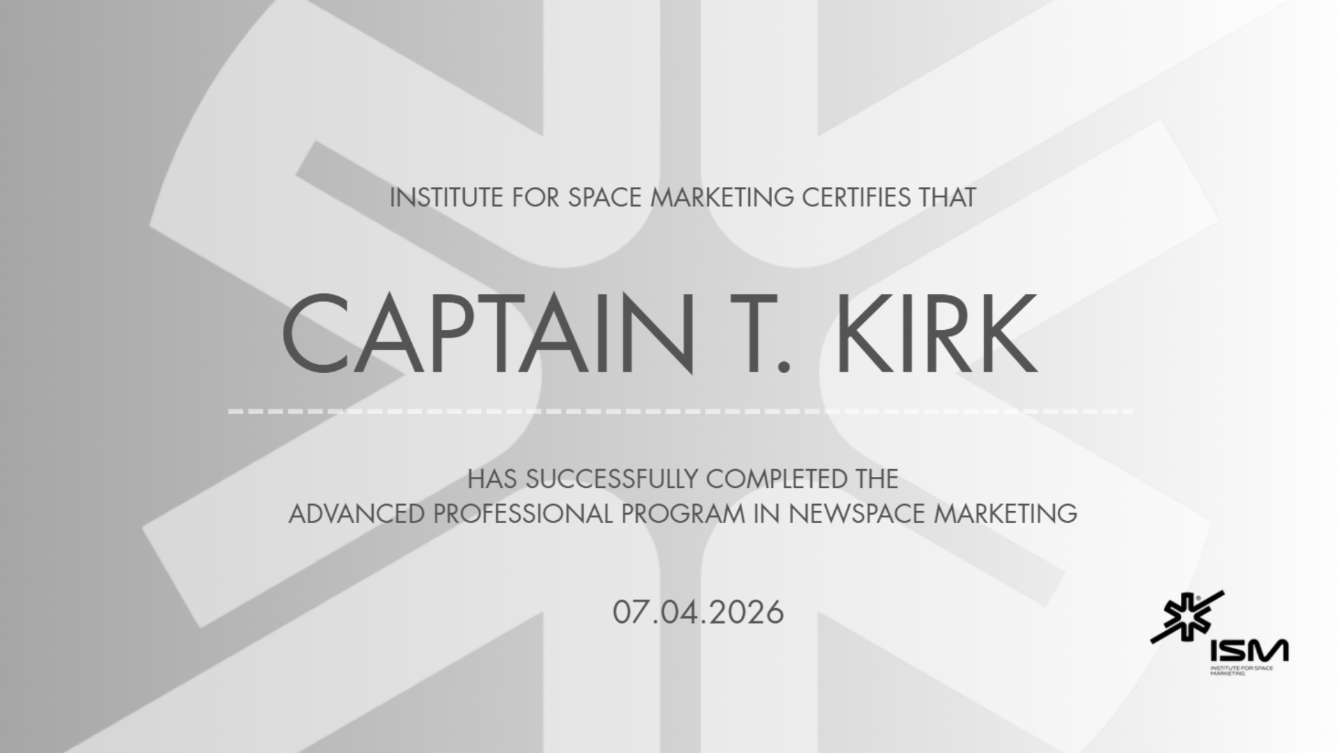 Certificate of Completion